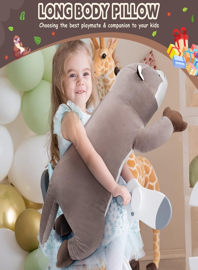 Auspicious beginning 30'' Giant Otter Plush Stuffed Animal- Otter Plush Pillow Plushies, Large Sleeping Body Pillow Plush Toy, Cute Hugging Stuffed Animal, Birthday Gifts for Kids Girls Boys - Image 4